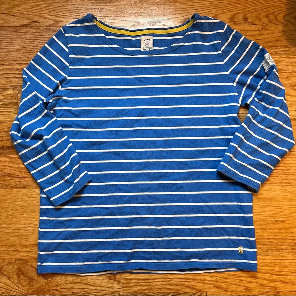 Joules blue and white striped top size 12